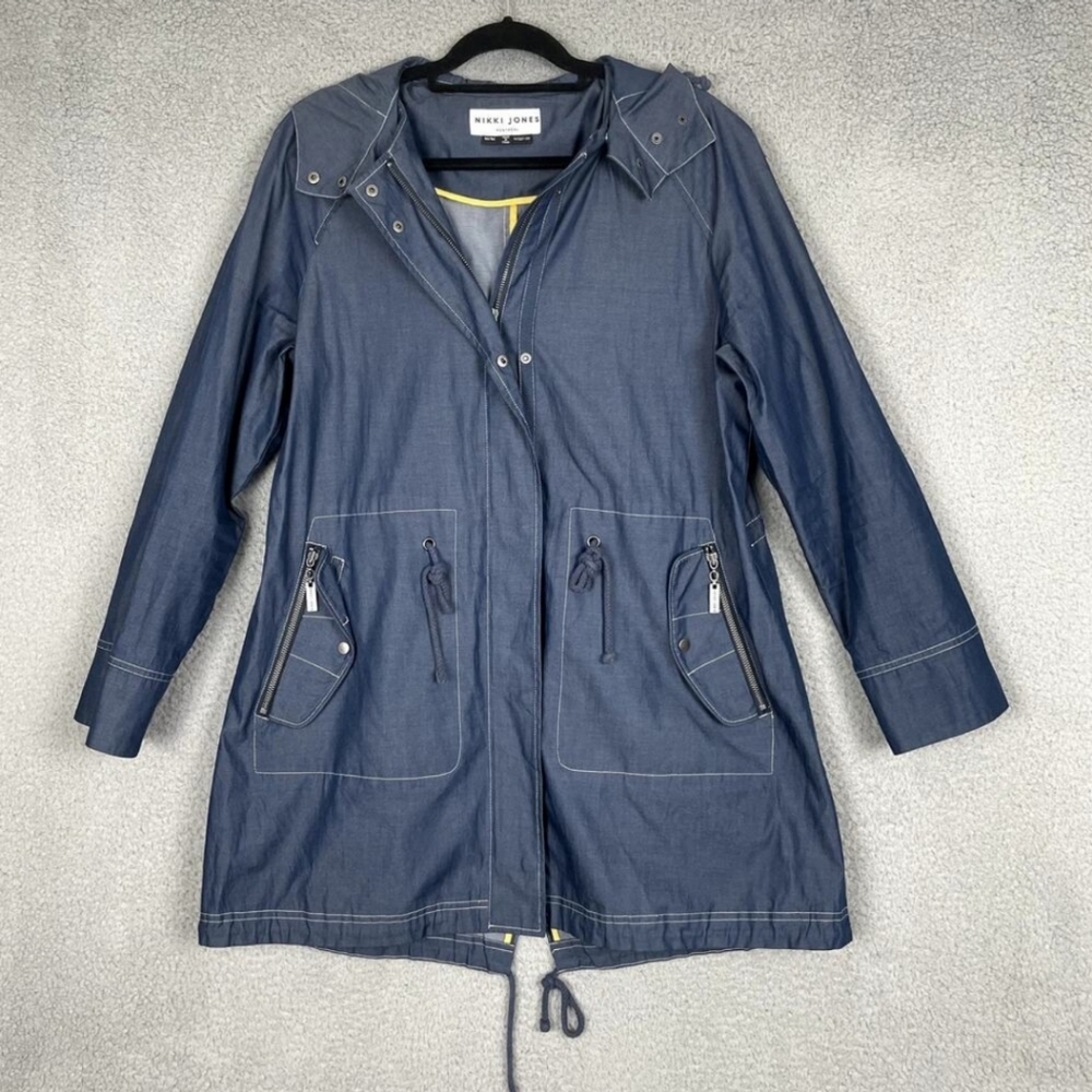 Nikki Jones Montreal Jacket Chambray Blue Lightweight Cinched Waist